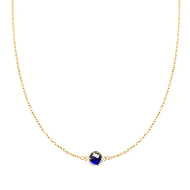 Personalized Grand 1 Birthstone Necklace in 14k Gold sold by Haverhill