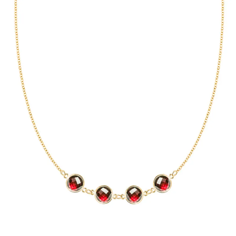Personalized Grand 4 Connected Birthstone Necklace in 14k Gold sold by Haverhill