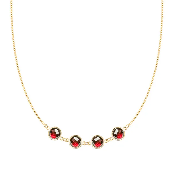 Personalized Grand 4 Connected Birthstone Necklace in 14k Gold sold by Haverhill