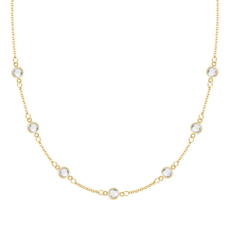 Personalized Classic 7 Birthstone Necklace in 14k Gold sold by Haverhill