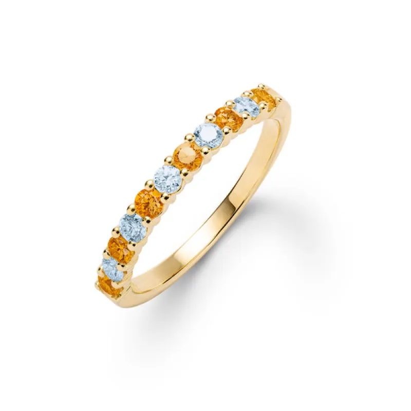 Personalized Rosecliff Birthstone Stackable Ring in 14k Gold sold by Haverhill