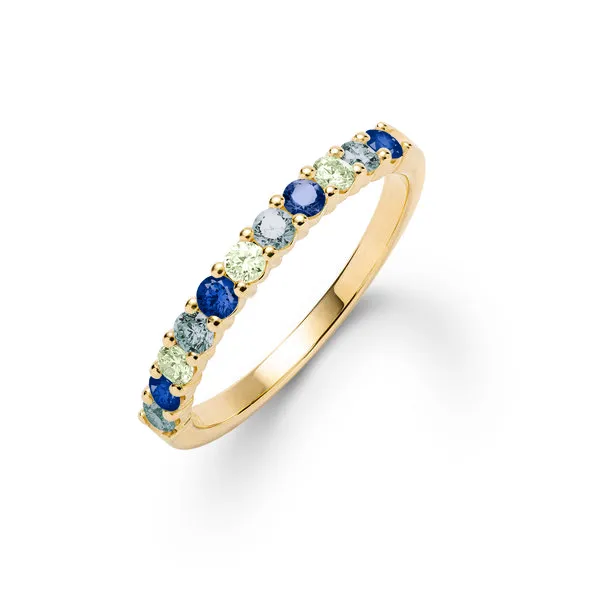 Personalized Rosecliff Birthstone Stackable Ring in 14k Gold sold by Haverhill