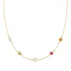 Personalized Classic 5 Birthstone Necklace in 14k Gold sold by Haverhill