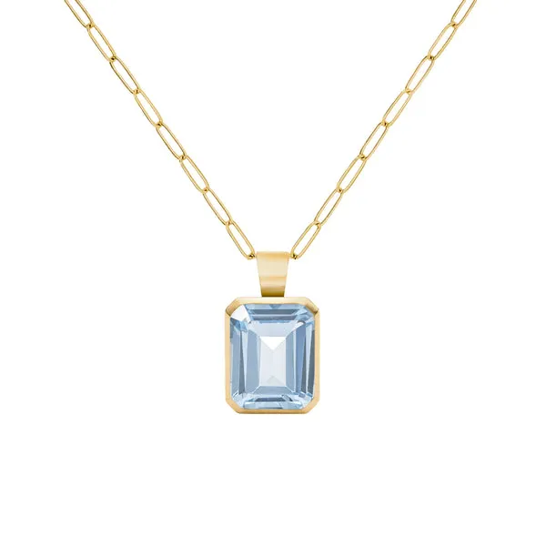 Warren Aquamarine Pendant in 14k Gold (March) sold by Haverhill
