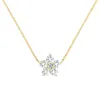 Personalized Greenwich Flower Birthstone & Diamond Necklace in 14k Gold sold by Haverhill