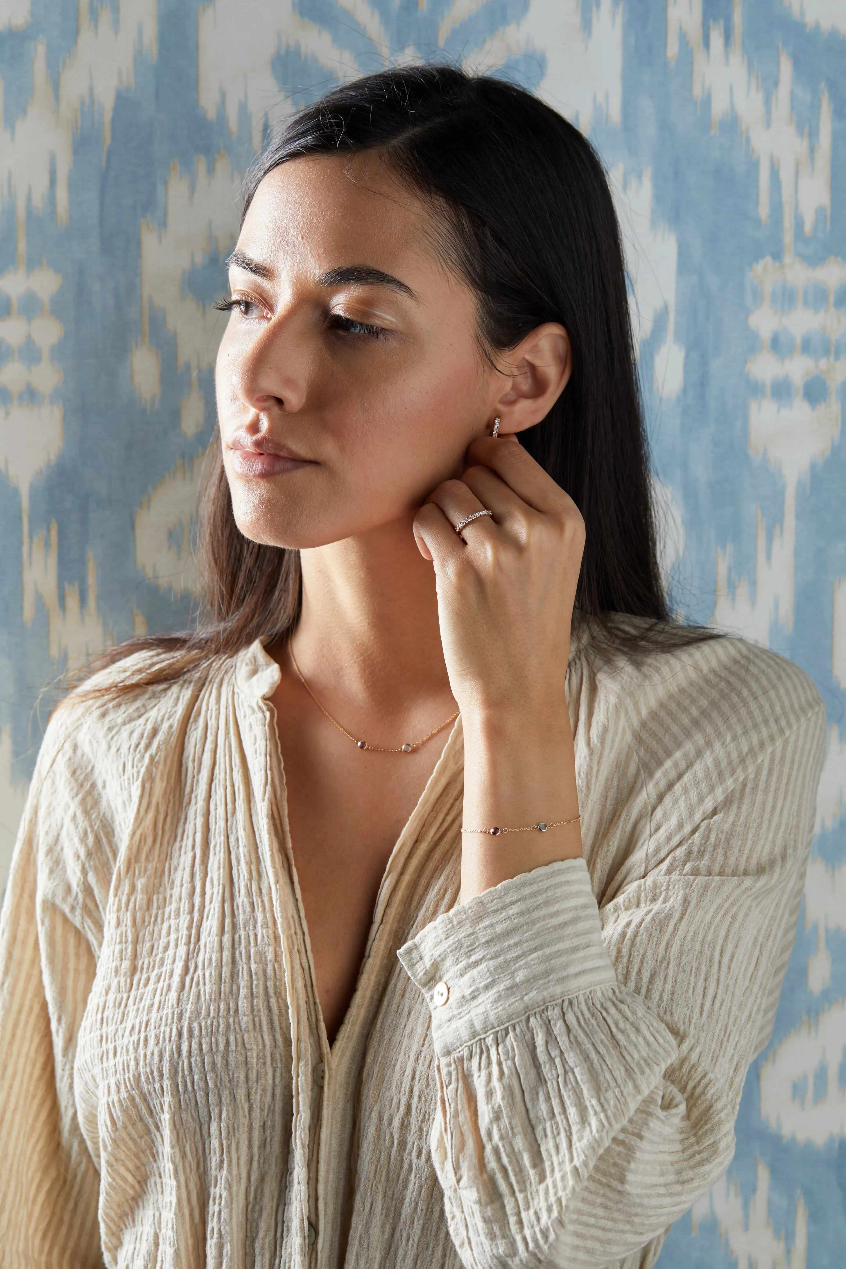 Personalized Classic 2 Birthstone Bracelet in 14k Gold sold by Haverhill product image thumbnail 2