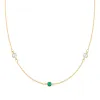 Personalized Classic 3 Birthstone Necklace in 14k Gold sold by Haverhill