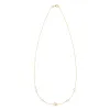 Personalized Classic 1 Letter & 4 Birthstone Necklace in 14k Gold (Double Spacing) sold by Haverhill