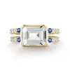 Personalized Warren Horizontal Birthstone Ring with Accent Stones in 14k Gold sold by Haverhill