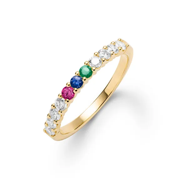 Personalized Rosecliff Birthstone Stackable Ring in 14k Gold sold by Haverhill