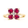 Personalized Greenwich 4 Birthstone & Diamond Ring in 14k Gold sold by Haverhill