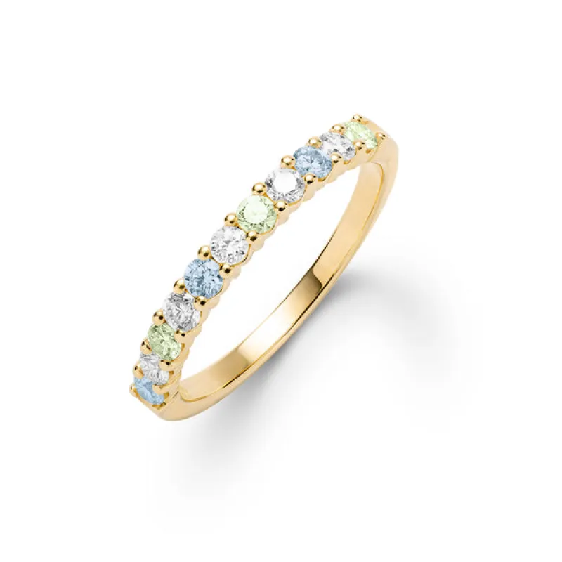 Personalized Rosecliff Birthstone Stackable Ring in 14k Gold sold by Haverhill