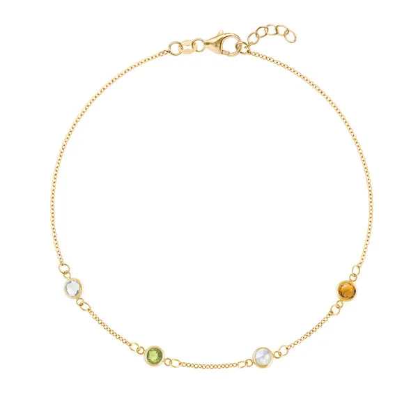 Personalized Classic 4 Birthstone Bracelet in 14k Gold sold by Haverhill