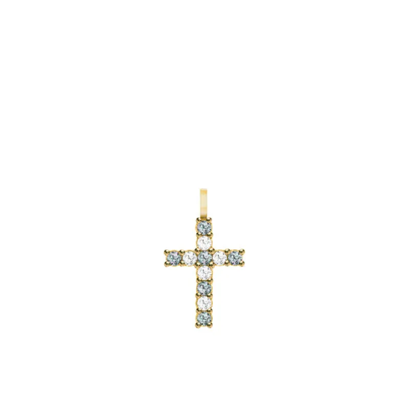 Rosecliff Cross Diamond & Alexandrite Pendant in 14k Gold (June) sold by Haverhill