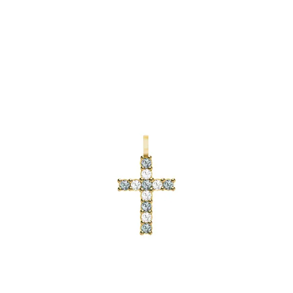 Rosecliff Cross Diamond & Alexandrite Pendant in 14k Gold (June) sold by Haverhill