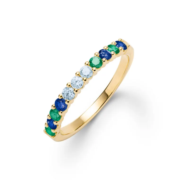Personalized Rosecliff Birthstone Stackable Ring in 14k Gold sold by Haverhill