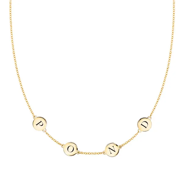 Personalized 4 Letter Necklace in 14k Gold (Single Spacing) sold by Haverhill