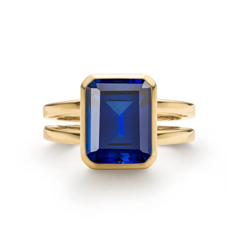 Personalized Warren Vertical Birthstone Ring in 14k Gold sold by Haverhill