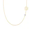 Personalized Classic Clover & 1 Birthstone Necklace in 14k Gold sold by Haverhill
