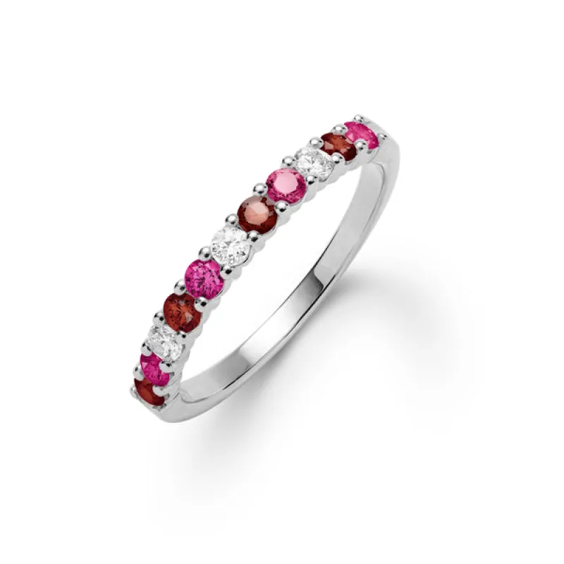 Personalized Rosecliff Birthstone Stackable Ring in 14k Gold sold by Haverhill