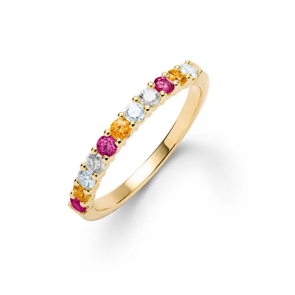 Personalized Rosecliff Birthstone Stackable Ring in 14k Gold sold by Haverhill