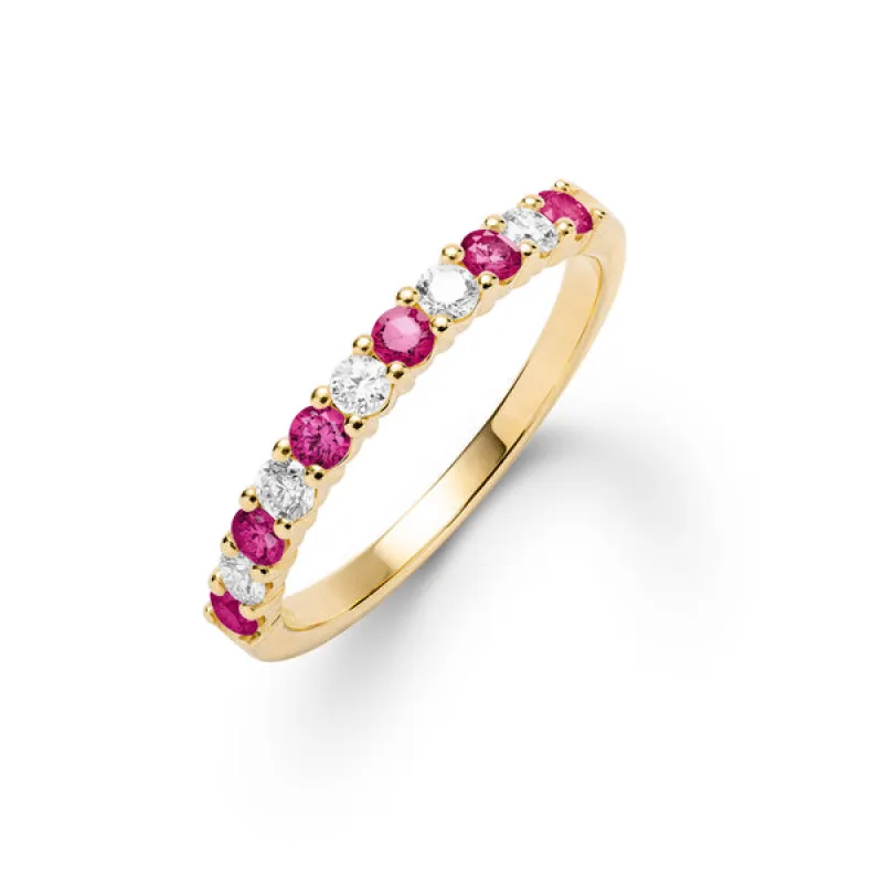 Personalized Rosecliff Birthstone Stackable Ring in 14k Gold sold by Haverhill
