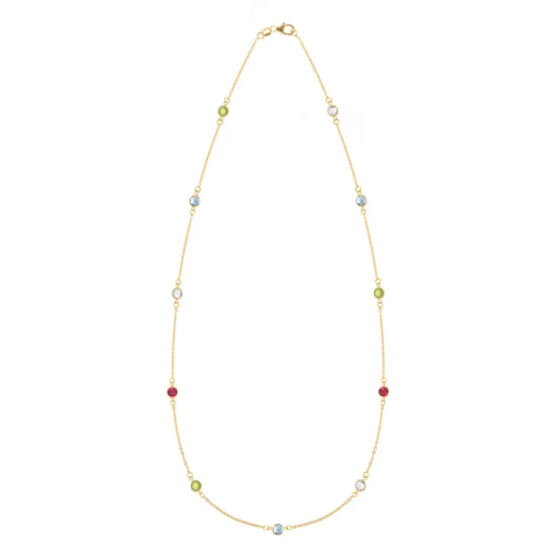 Personalized Bayberry 11 Birthstone Necklace in 14k Gold sold by Haverhill