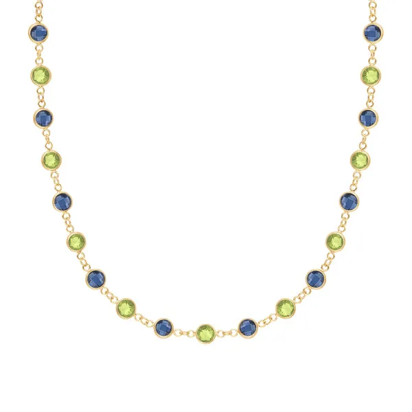 Personalized Newport Birthstone Necklace in 14k Gold sold by Haverhill