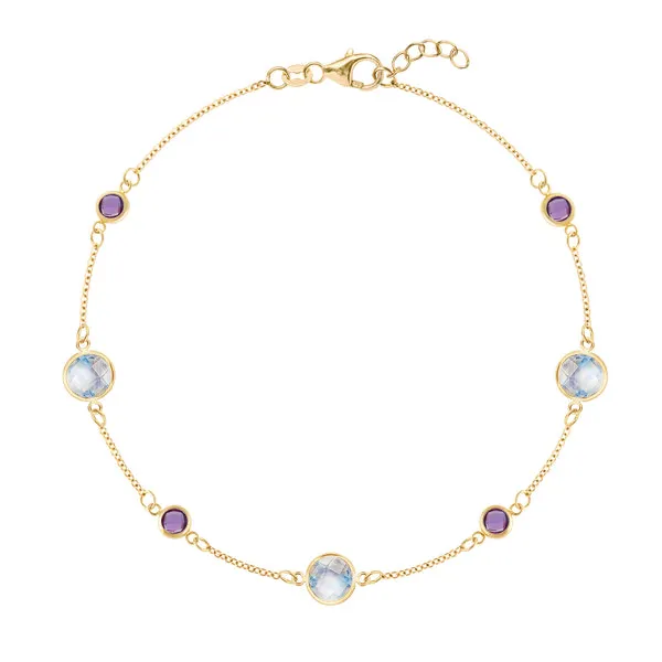 Personalized Bayberry Grand & Classic 7 Stone Bracelet in 14k Gold sold by Haverhill