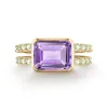 Personalized Warren Horizontal Birthstone Ring with Accent Stones in 14k Gold sold by Haverhill