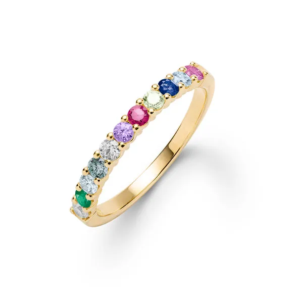 Personalized Rosecliff Birthstone Stackable Ring in 14k Gold sold by Haverhill