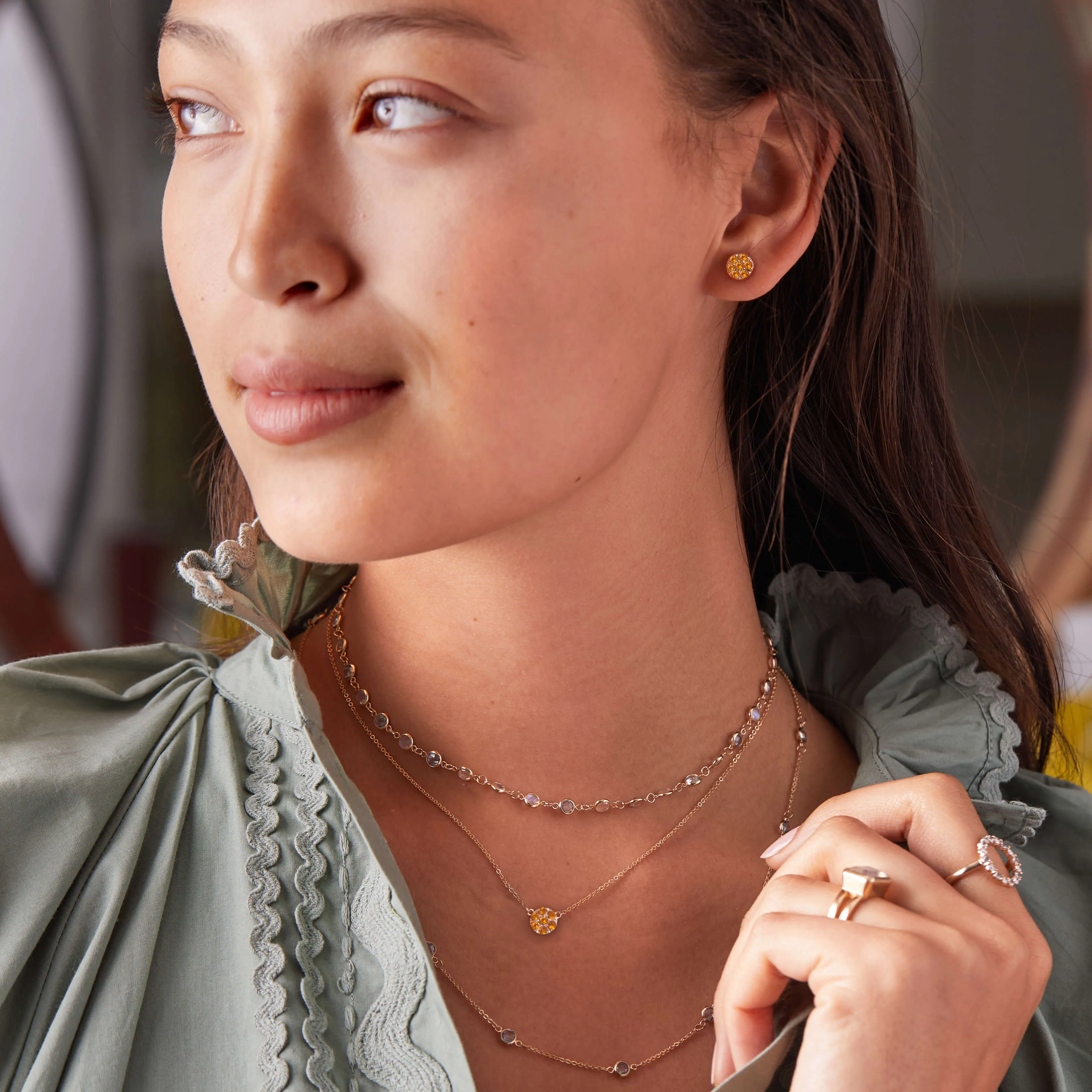 Rosecliff Citrine Mini Necklace in Solid 14k Gold (November) sold by Haverhill product image thumbnail 2