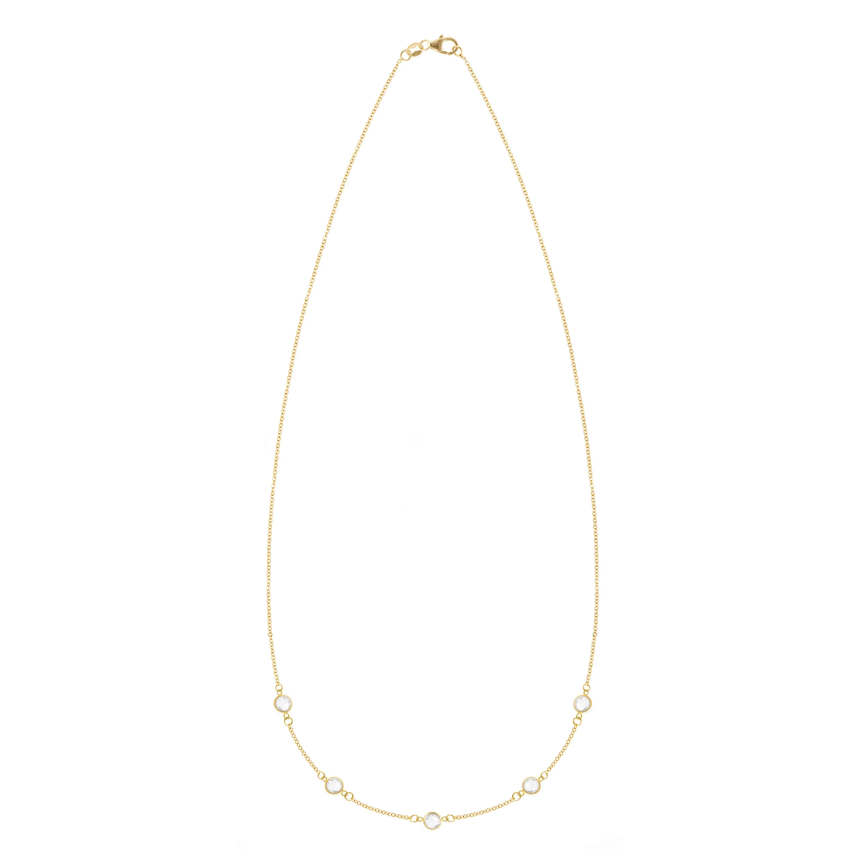 Personalized Classic 5 Birthstone Necklace in 14k Gold sold by Haverhill product image thumbnail 4