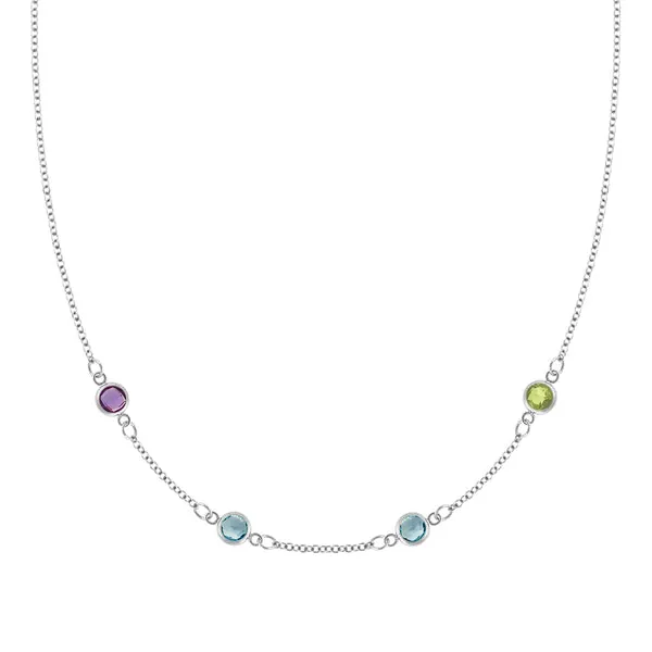 Personalized Classic 4 Birthstone Necklace in 14k Gold sold by Haverhill