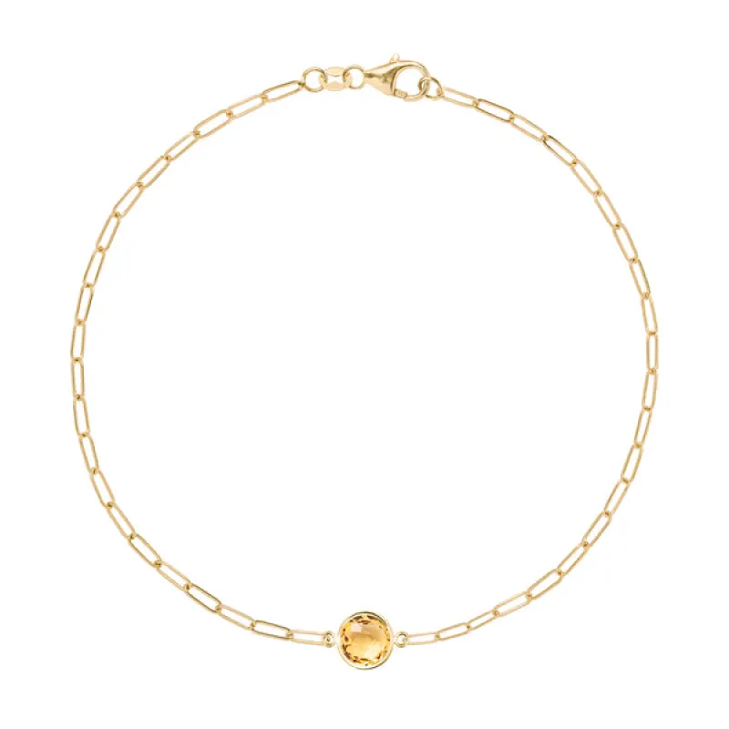 Personalized Grand 1 Birthstone Adelaide Mini Bracelet in 14k Gold sold by Haverhill