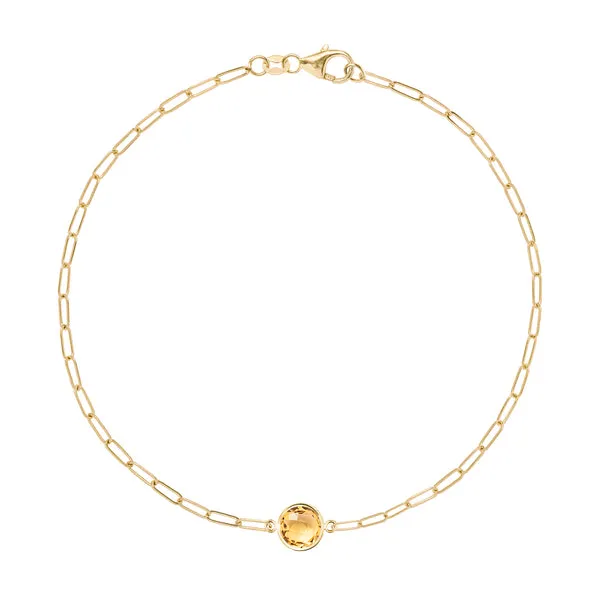 Personalized Grand 1 Birthstone Adelaide Mini Bracelet in 14k Gold sold by Haverhill