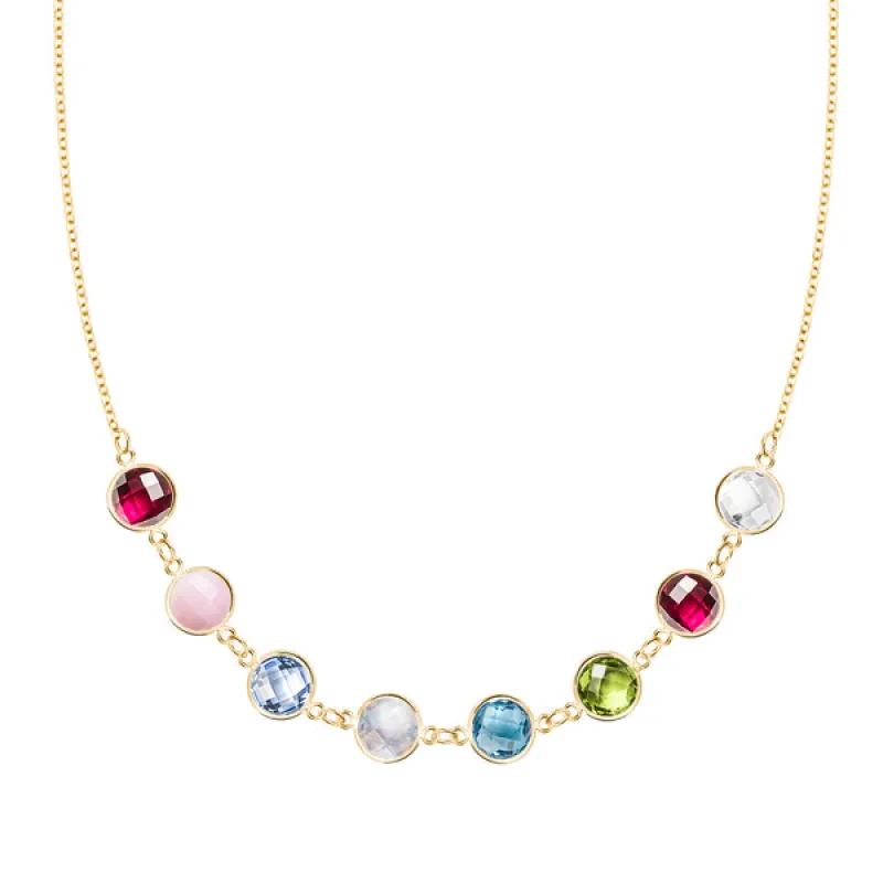 Personalized Grand 8 Connected Birthstone Necklace in 14k Gold sold by Haverhill