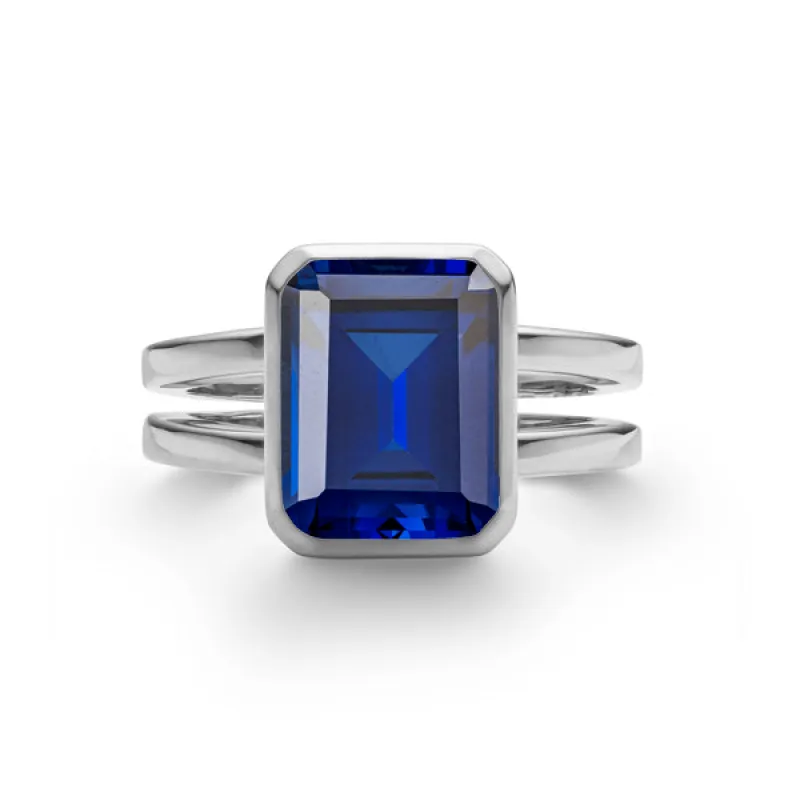 Personalized Warren Vertical Birthstone Ring in 14k Gold sold by Haverhill