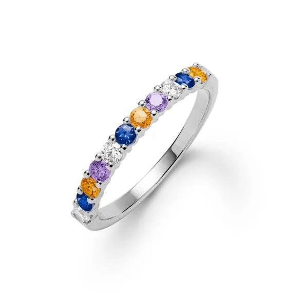Personalized Rosecliff Birthstone Stackable Ring in 14k Gold sold by Haverhill