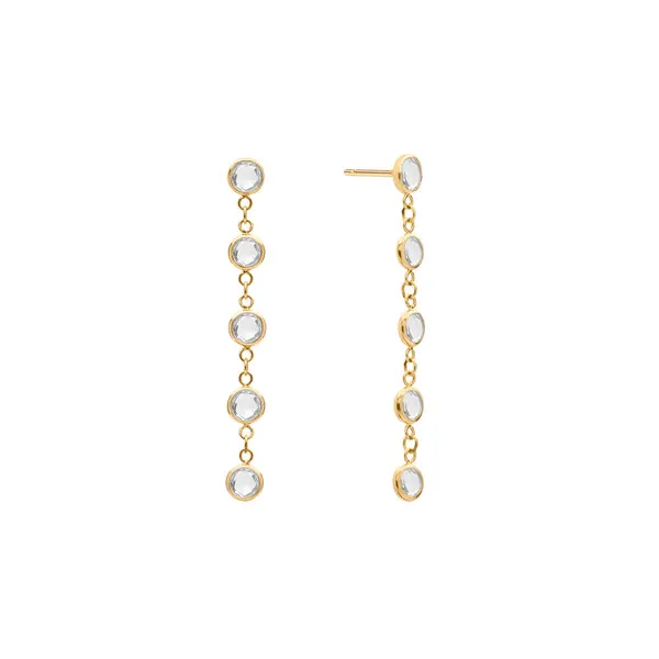Personalized Classic 5 Birthstone Earrings in 14k Gold sold by Haverhill