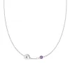 Personalized Classic 1 Letter & 1 Birthstone Necklace in 14k Gold (Single Spacing) sold by Haverhill