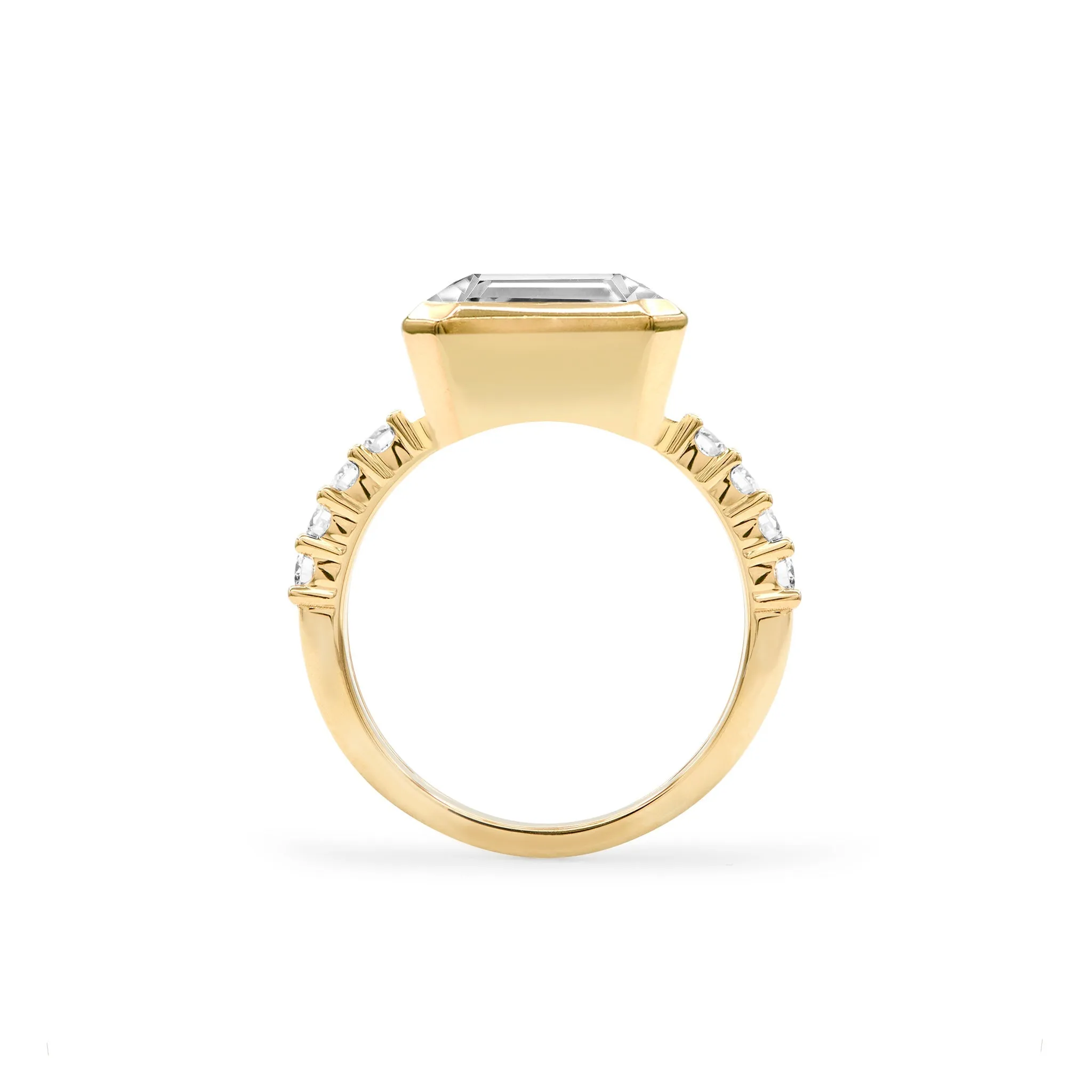 Personalized Warren Horizontal Birthstone Ring with Accent Stones in 14k Gold sold by Haverhill product image thumbnail 4