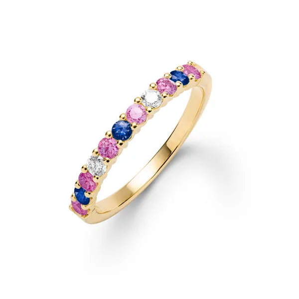 Personalized Rosecliff Birthstone Stackable Ring in 14k Gold sold by Haverhill