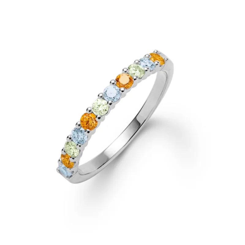 Personalized Rosecliff Birthstone Stackable Ring in 14k Gold sold by Haverhill