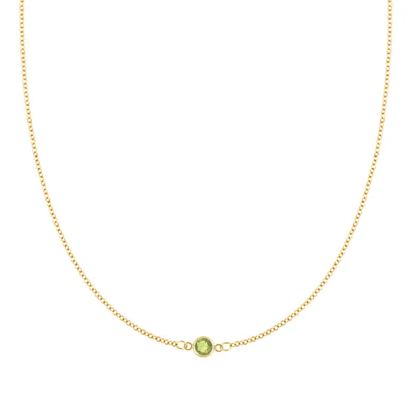 Personalized Classic 1 Birthstone Necklace in 14k Gold sold by Haverhill