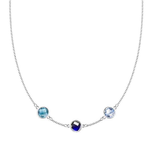 Personalized Grand 3 Birthstone Necklace in 14k Gold sold by Haverhill