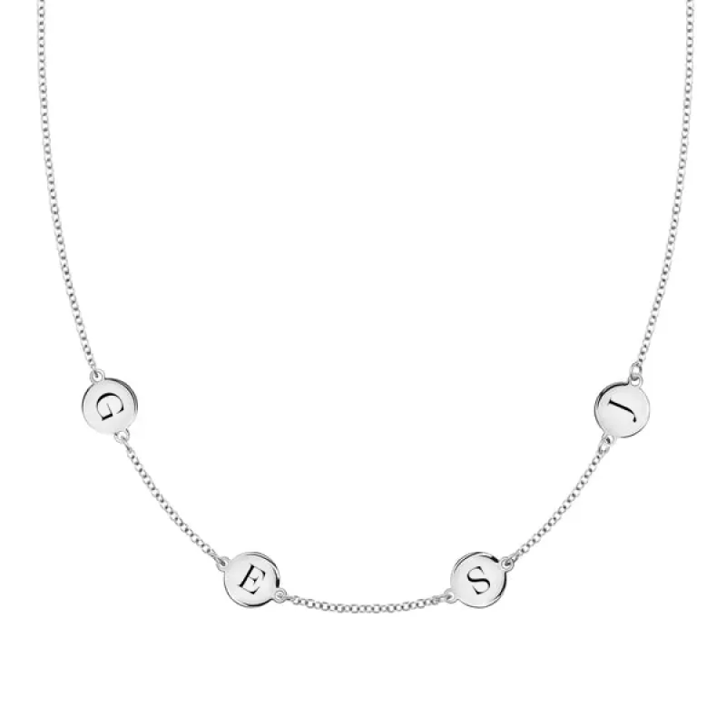 Personalized 4 Letter Necklace in 14k Gold (Double Spacing) sold by Haverhill