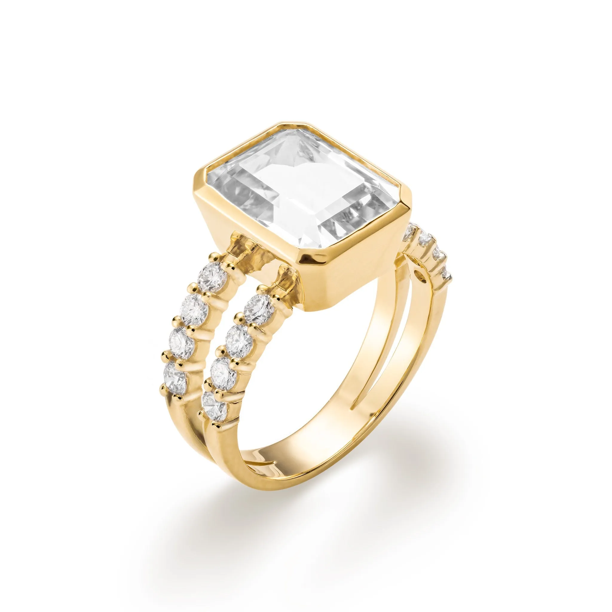 Personalized Warren Vertical Birthstone Ring with Accent Stones in 14k Gold sold by Haverhill product image thumbnail 4