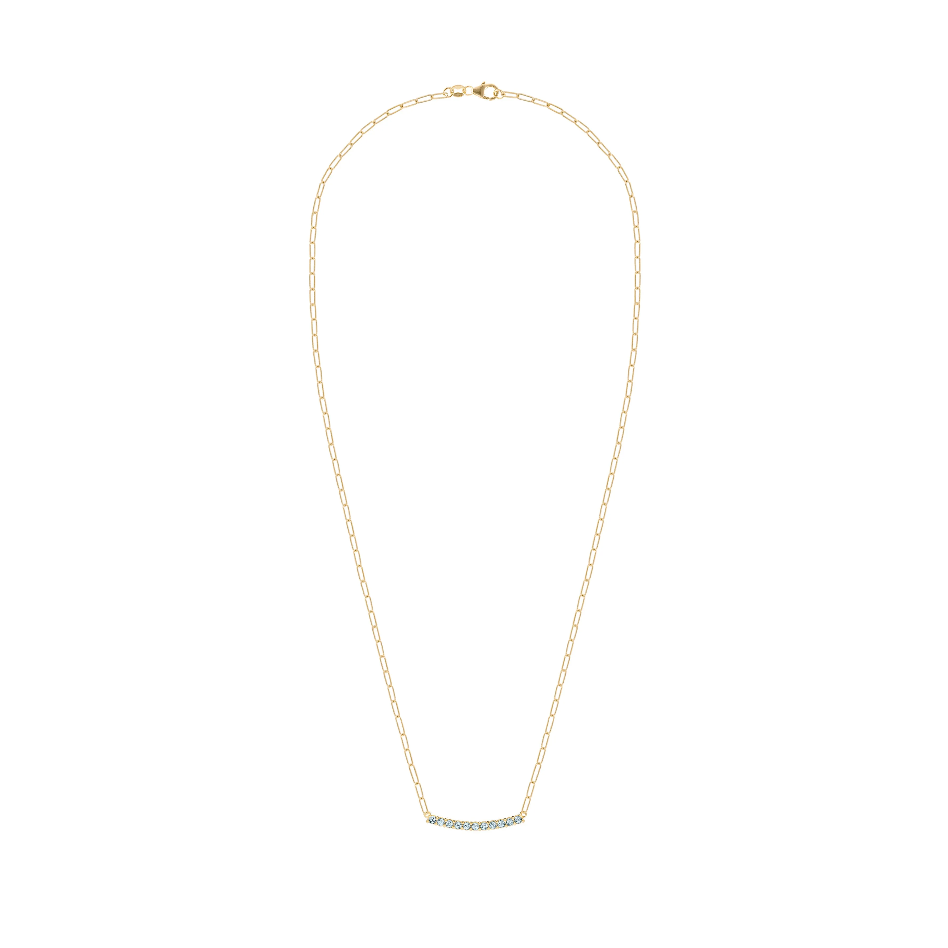 Rosecliff Nantucket Blue Topaz Bar Adelaide Mini Necklace in 14k Gold (December) sold by Haverhill product image thumbnail 5