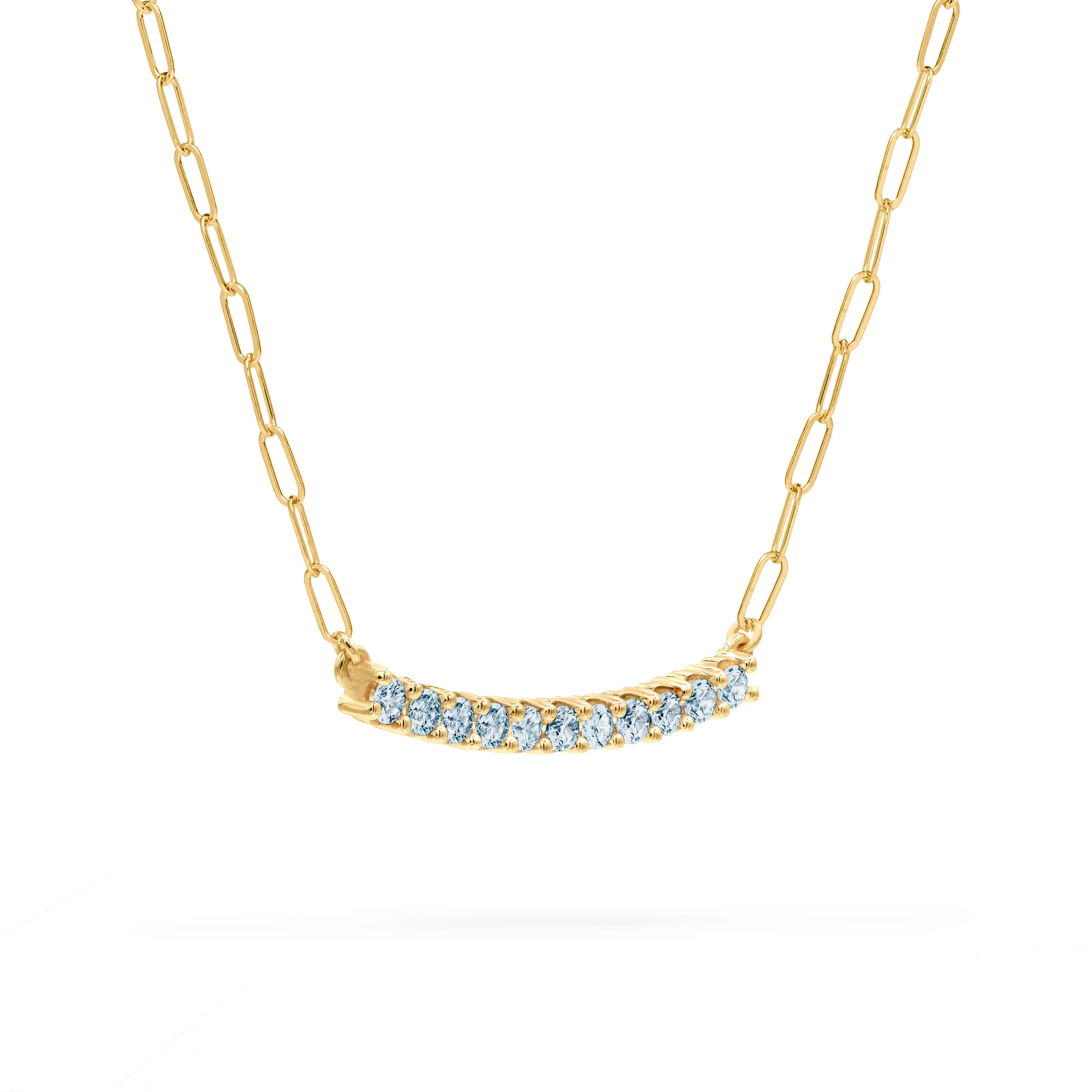 Rosecliff Nantucket Blue Topaz Bar Adelaide Mini Necklace in 14k Gold (December) sold by Haverhill product image thumbnail 4
